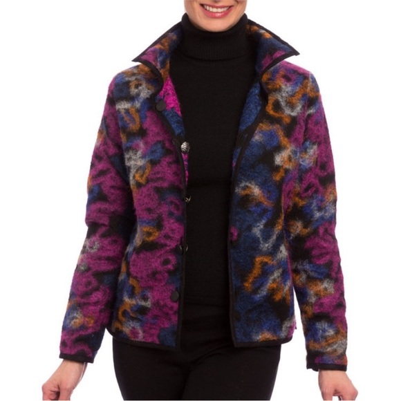 WINDING RIVER BRAND MULTICOLORED CLASSIC REVERSIBLE JACKET - size large - Picture 5 of 6